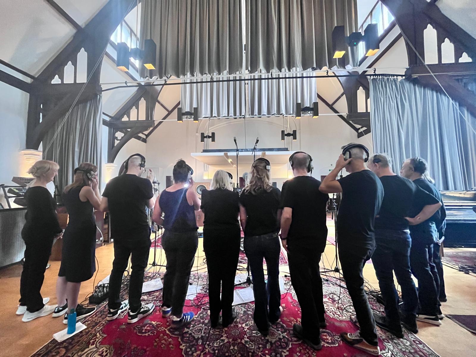 SLYMI recording together at The Church Studios in London